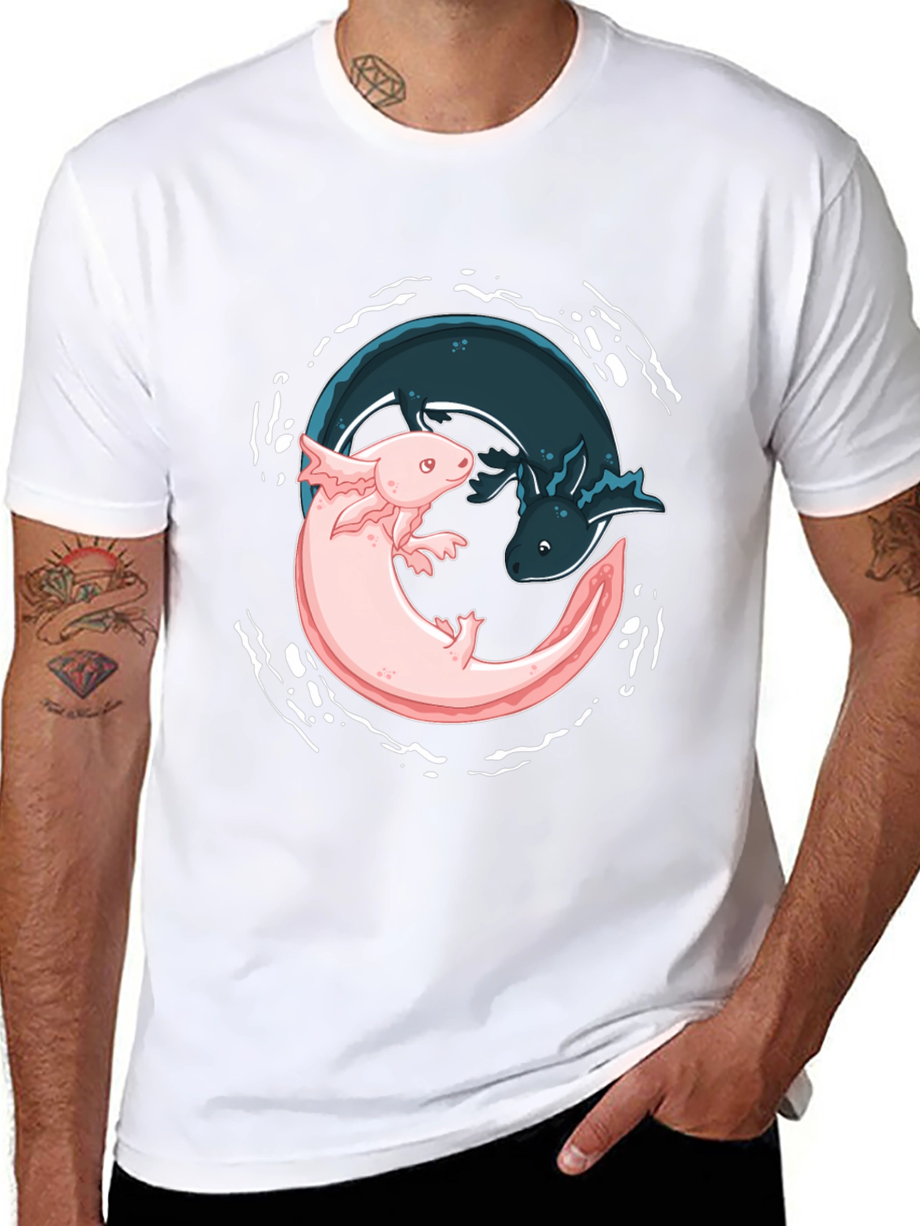Yin Yang Axolotl Graphic Tee