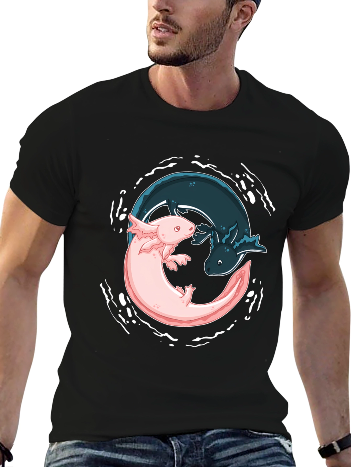Yin Yang Axolotl Graphic Tee