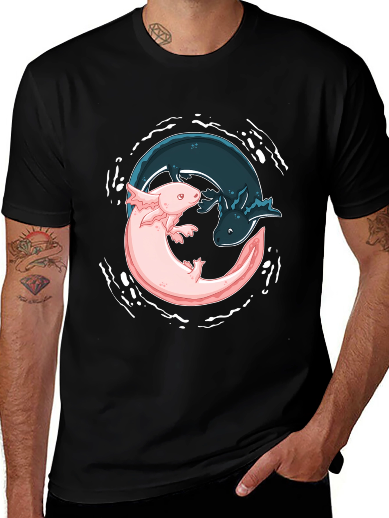 Yin Yang Axolotl Graphic Tee