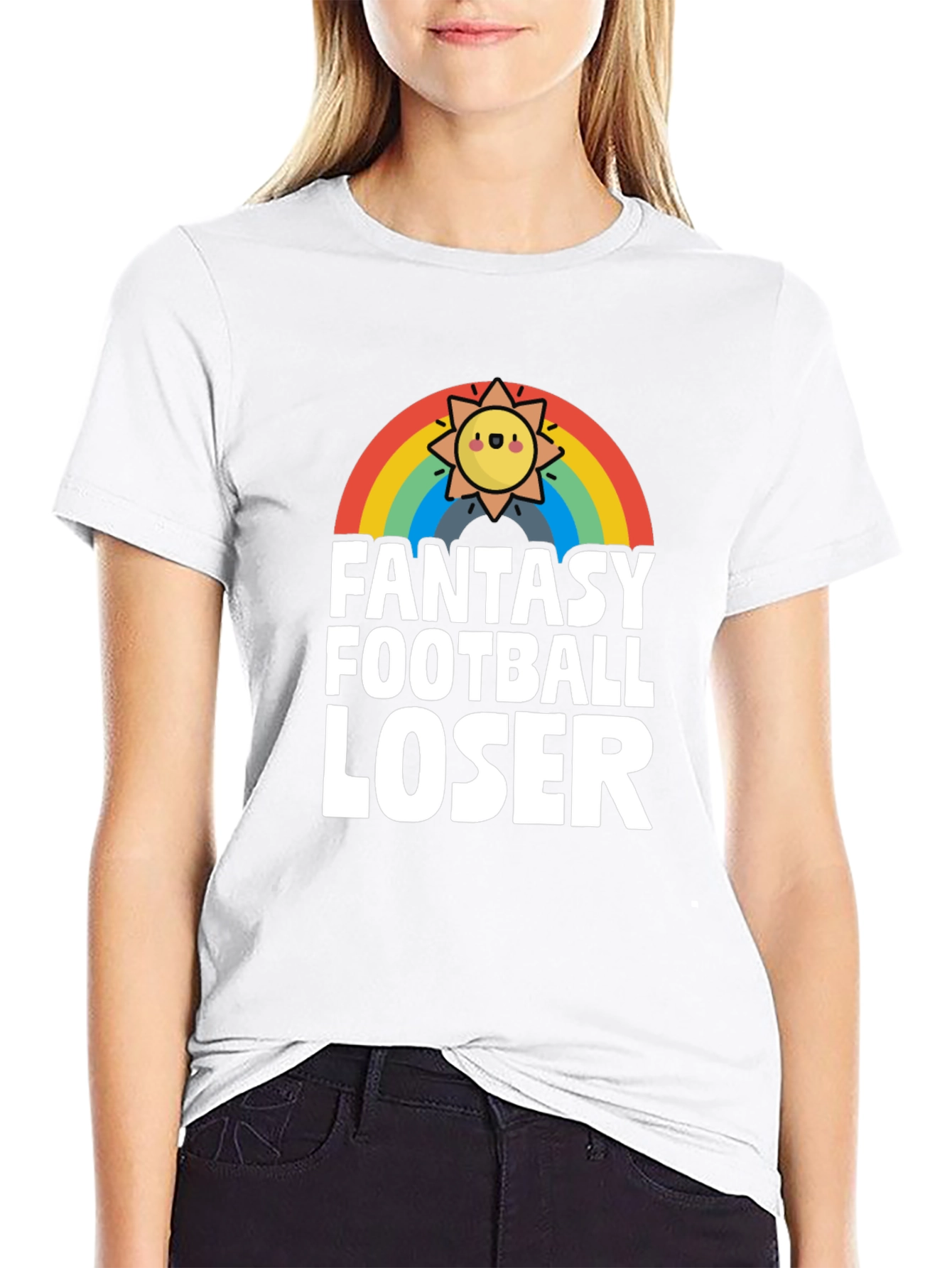 Fantasy Football Loser T-Shirt - Rainbow Sun Design