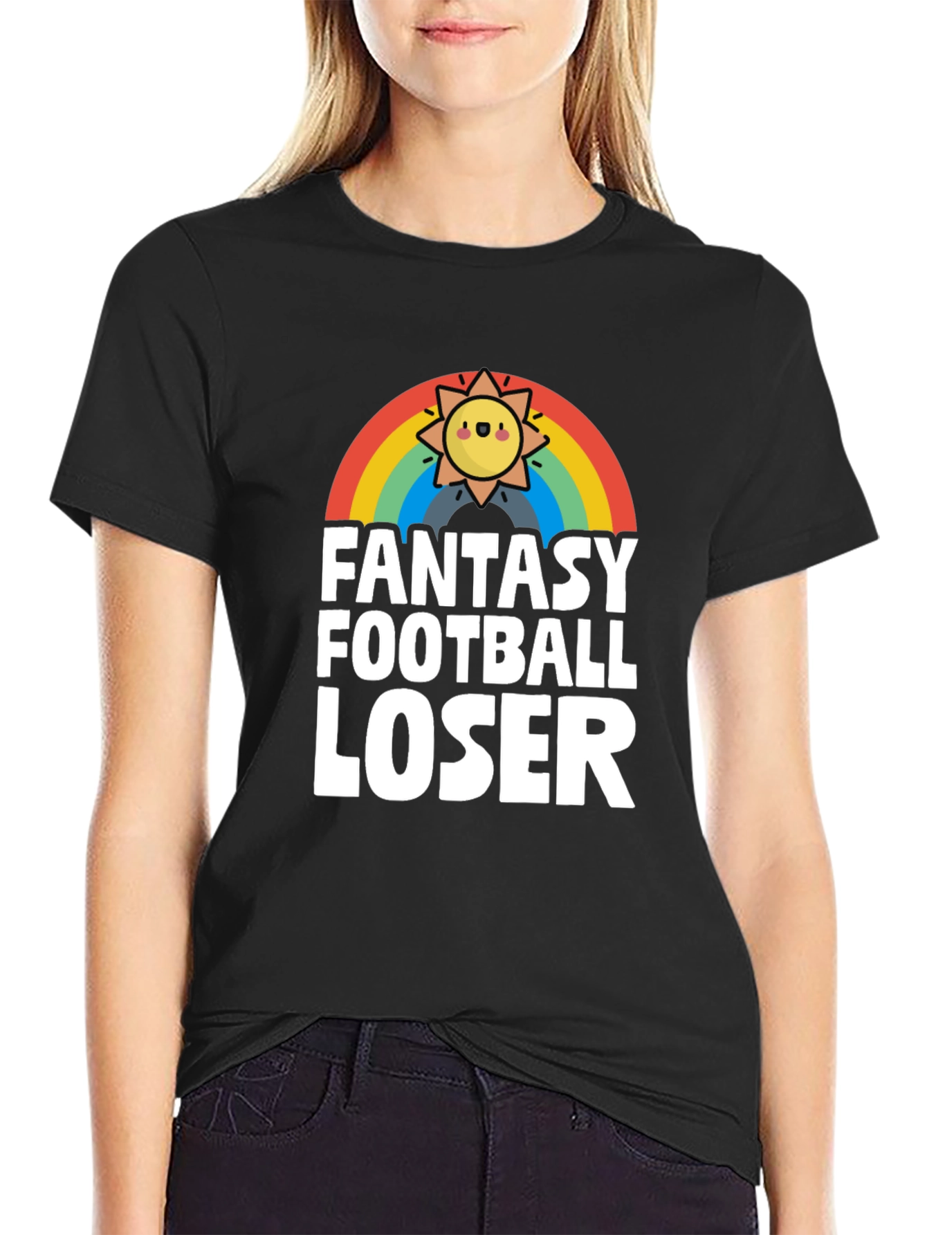 Fantasy Football Loser T-Shirt - Rainbow Sun Design