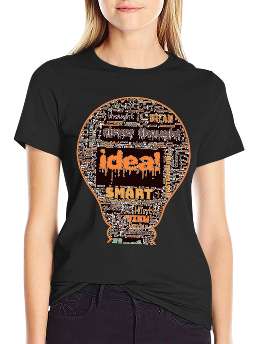 Creative Idea Bulb Graphic T-Shirt - Smart & Clever Design