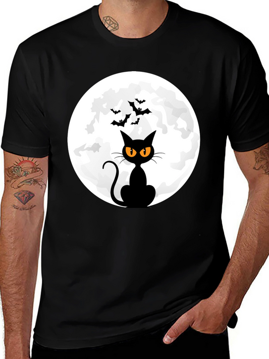 Halloween Black Cat Moon T-Shirt