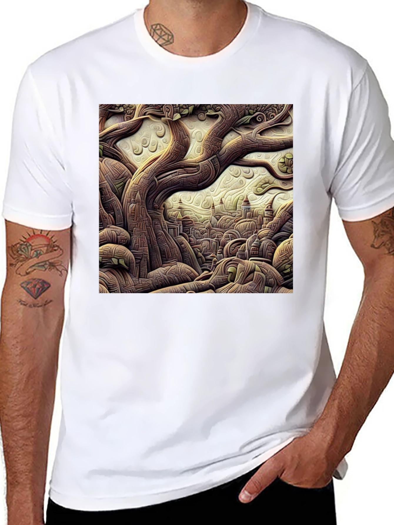 Artistic Tree of Life Black T-Shirt