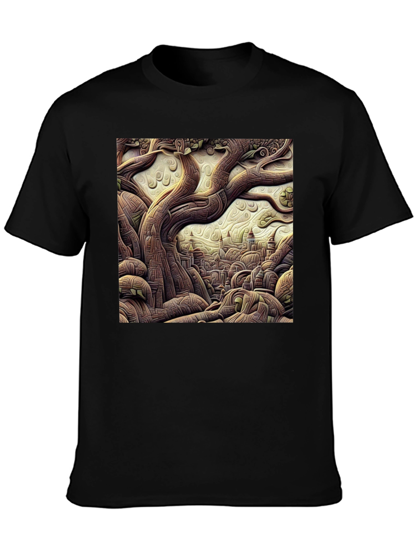 Artistic Tree of Life Black T-Shirt
