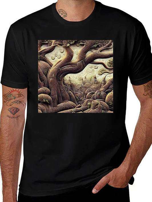 Artistic Tree of Life Black T-Shirt