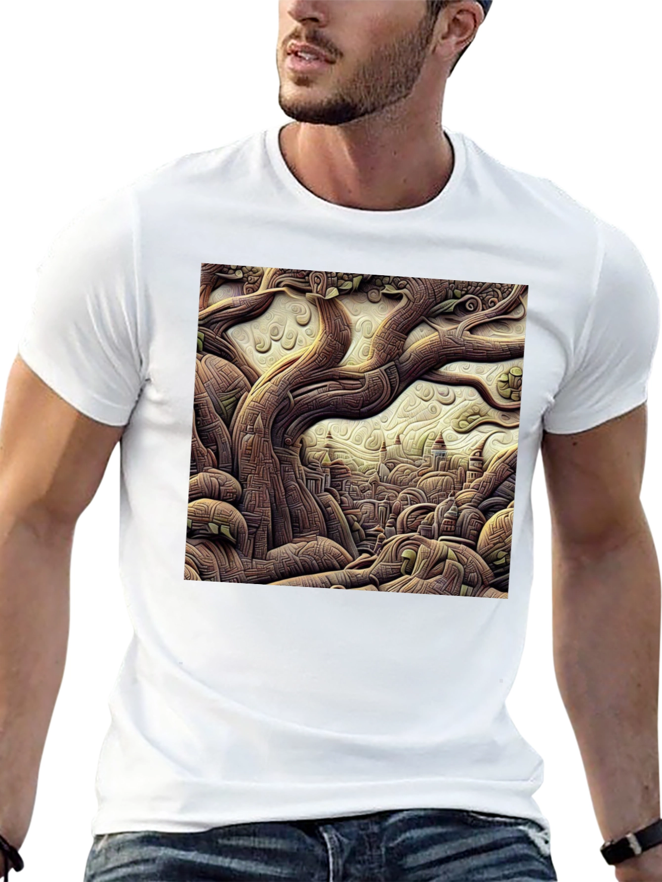 Artistic Tree of Life Black T-Shirt