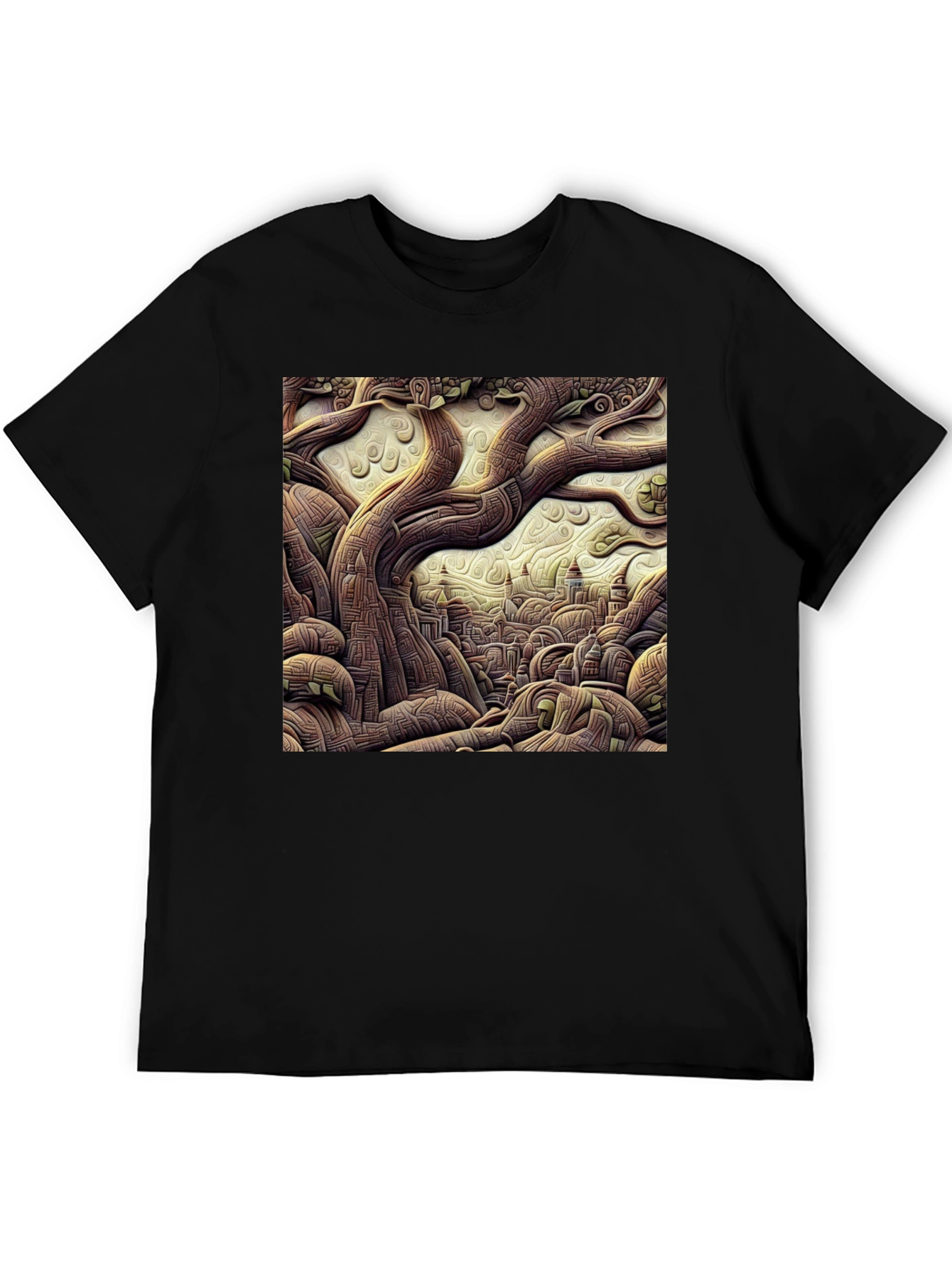 Artistic Tree of Life Black T-Shirt