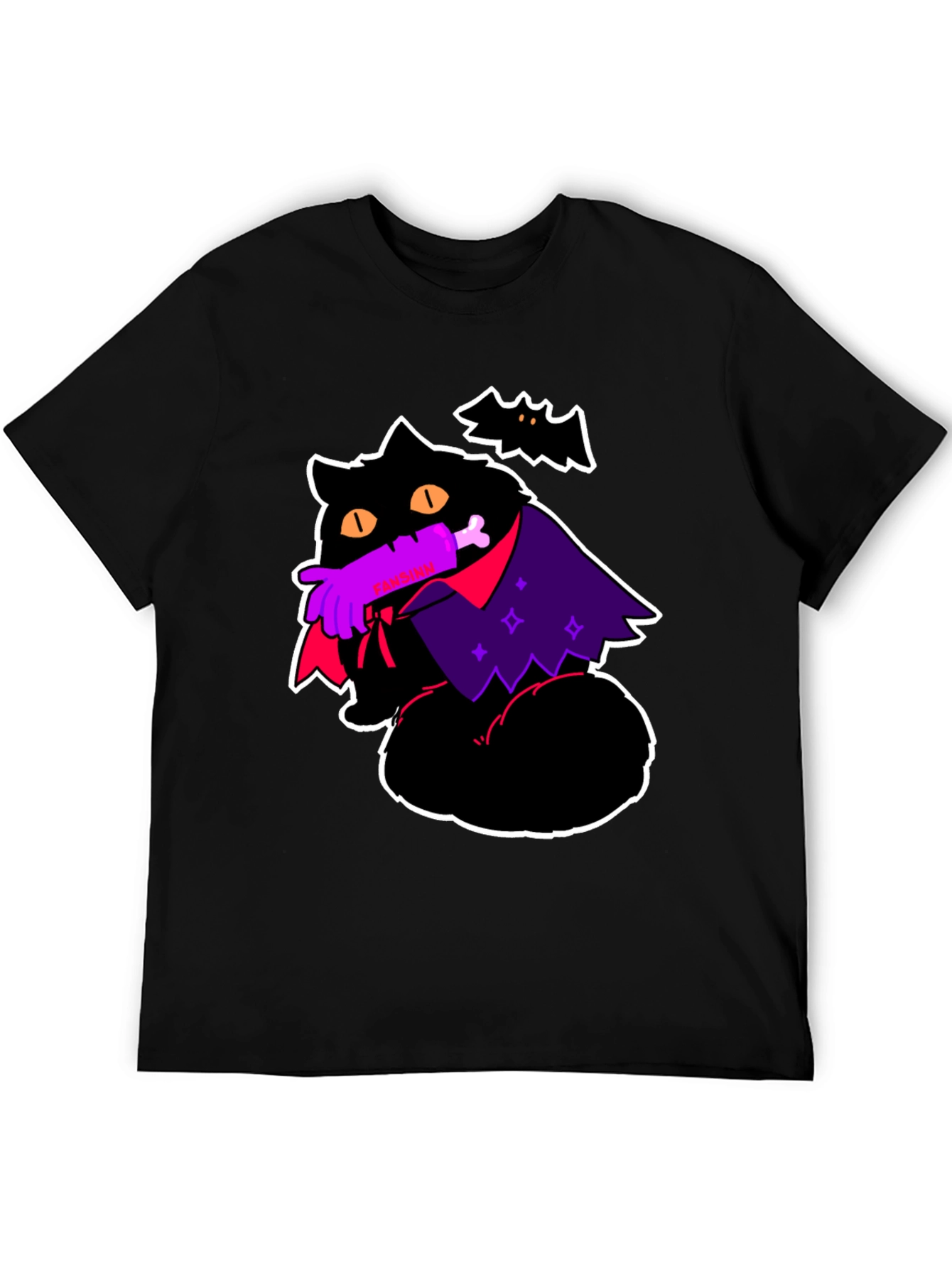 Halloween Vampire Cat Graphic Tee