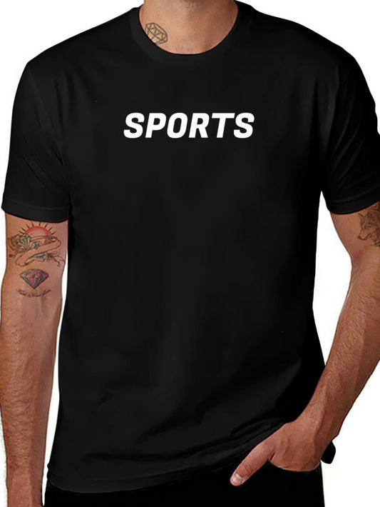 Mens Black SPORTS Graphic Tee