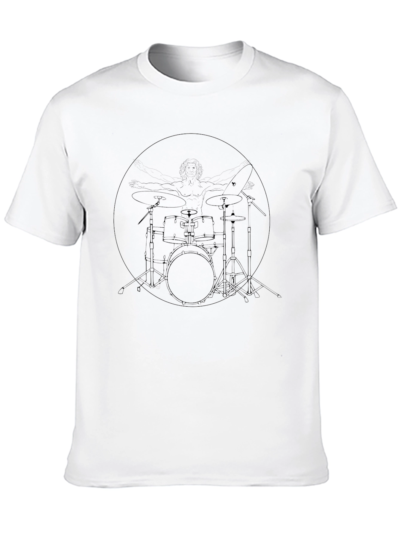 Vitruvian Drummer Black T-Shirt