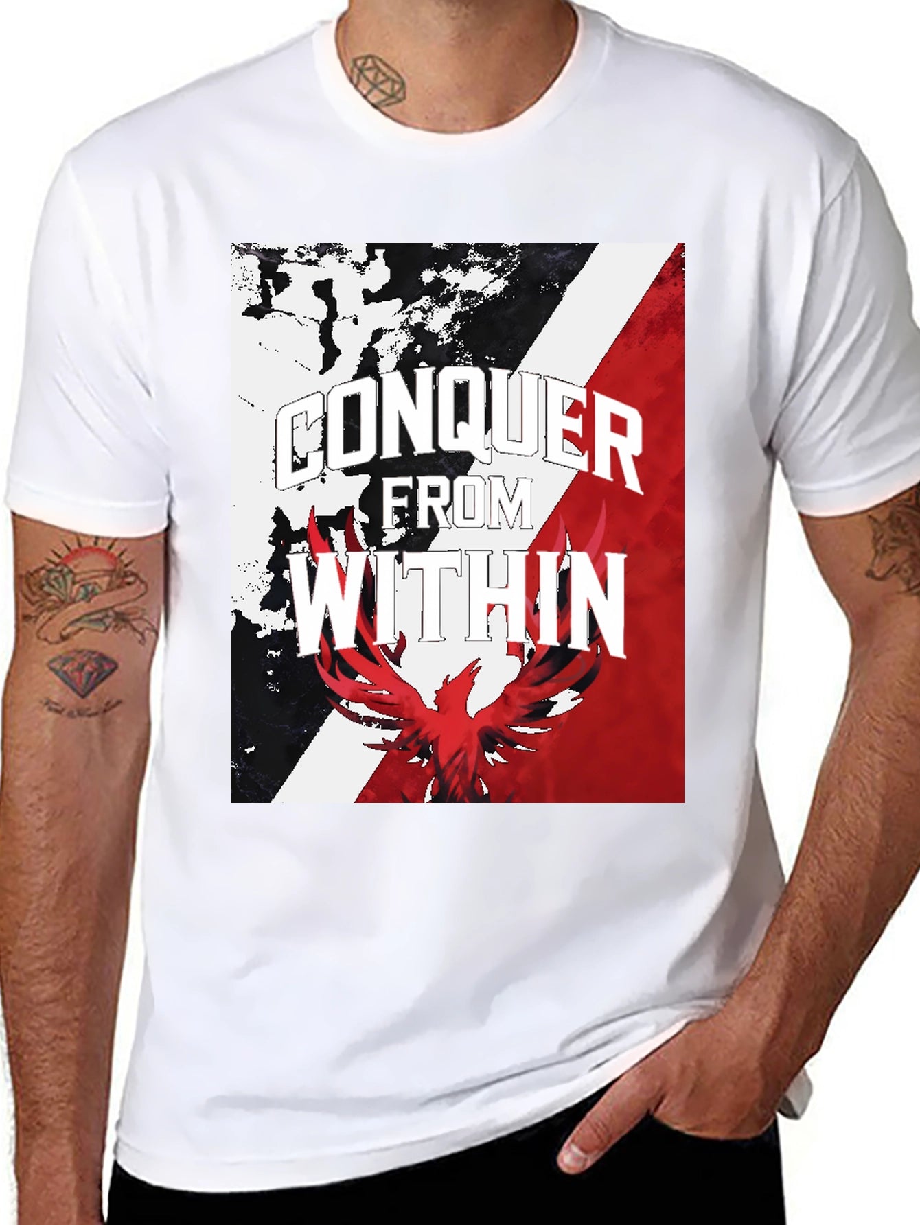 Conquer Within Graphic Tee - Black