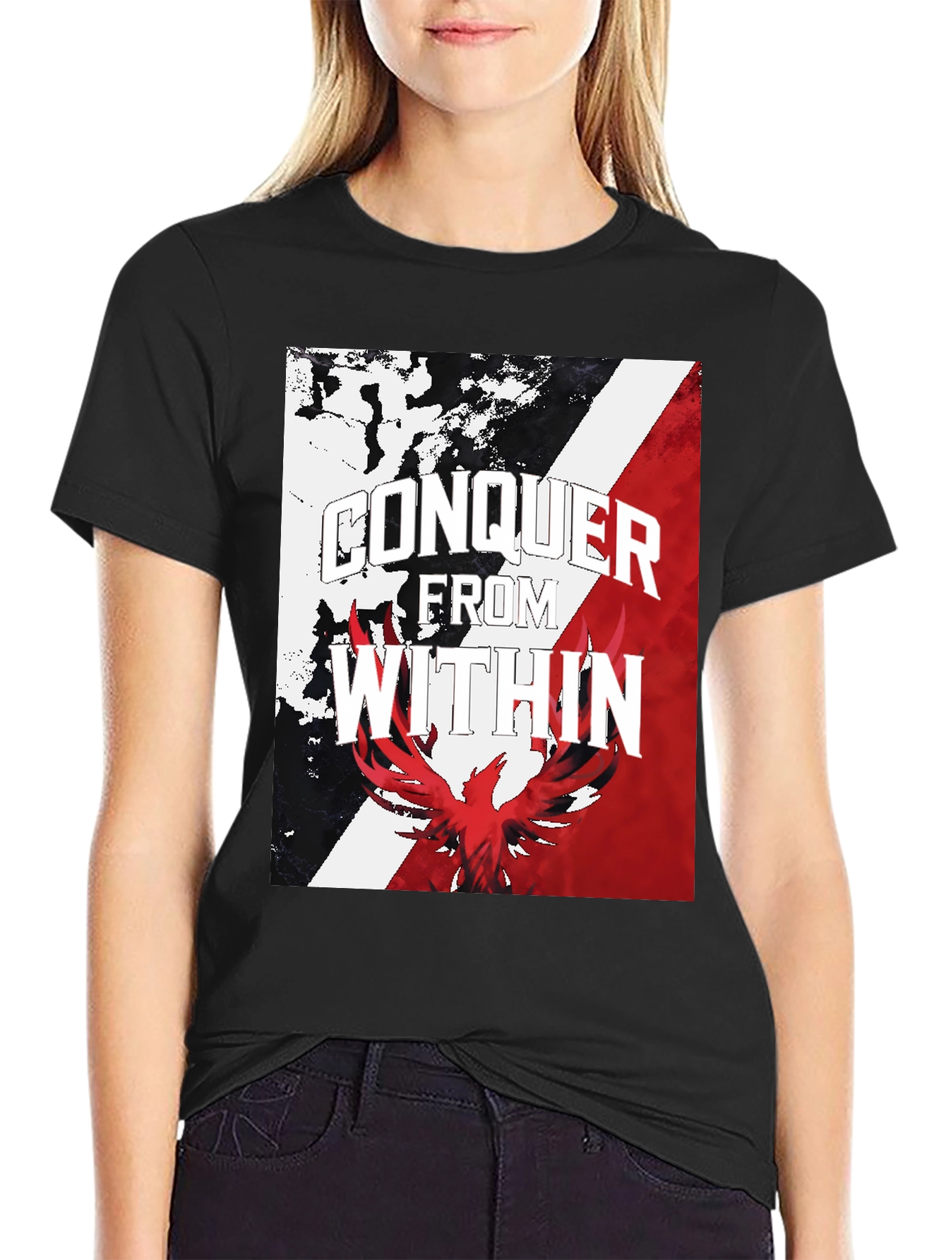 Conquer Within Graphic Tee - Black