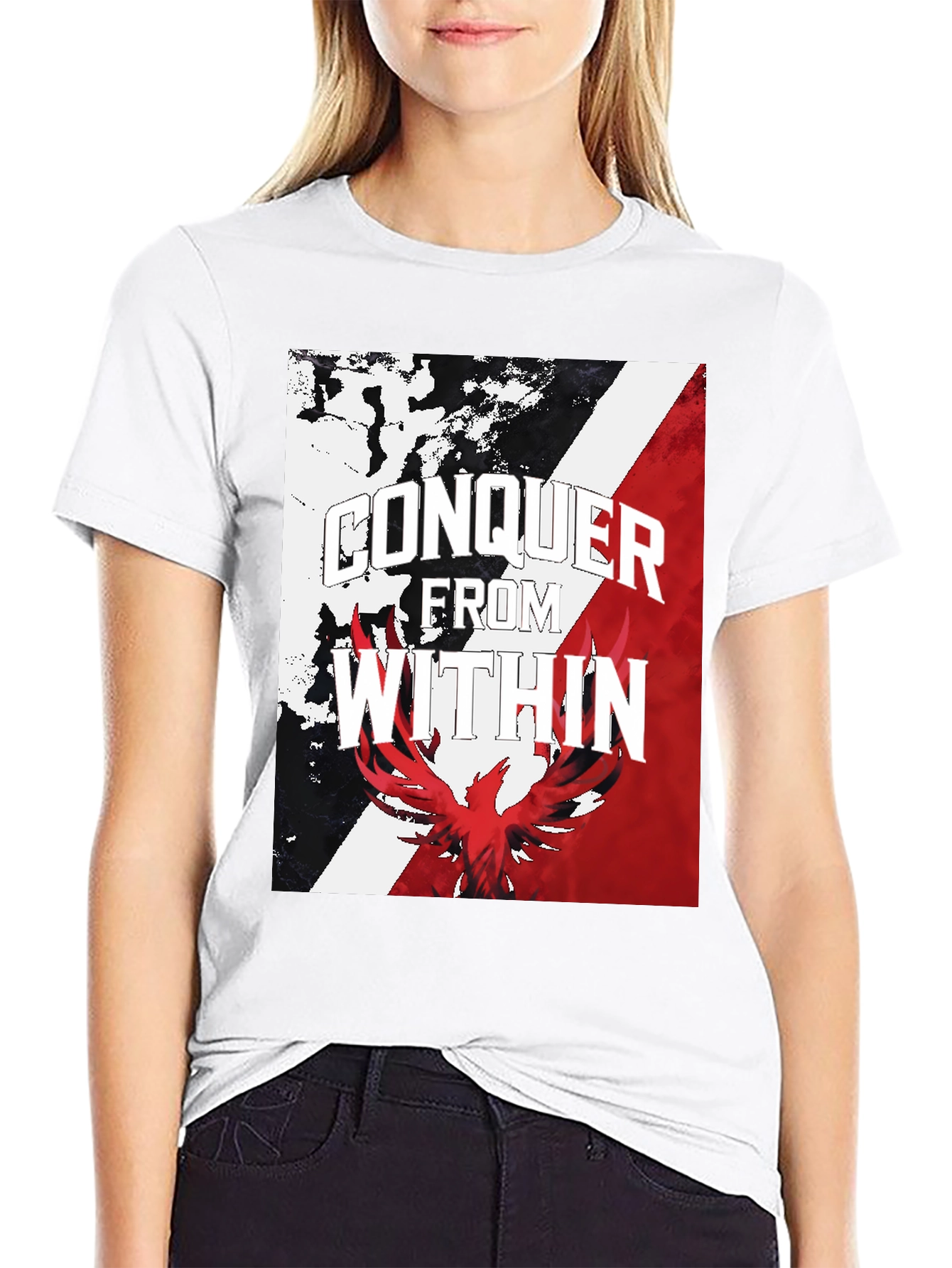 Conquer Within Graphic Tee - Black