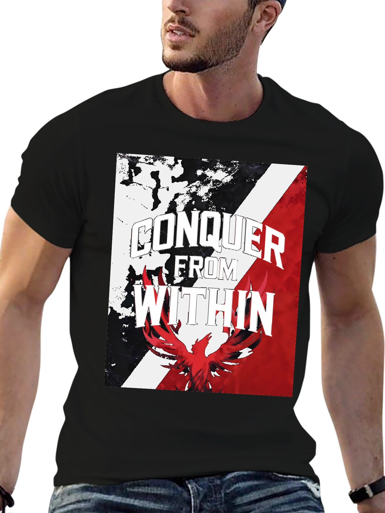 Conquer Within Graphic Tee - Black