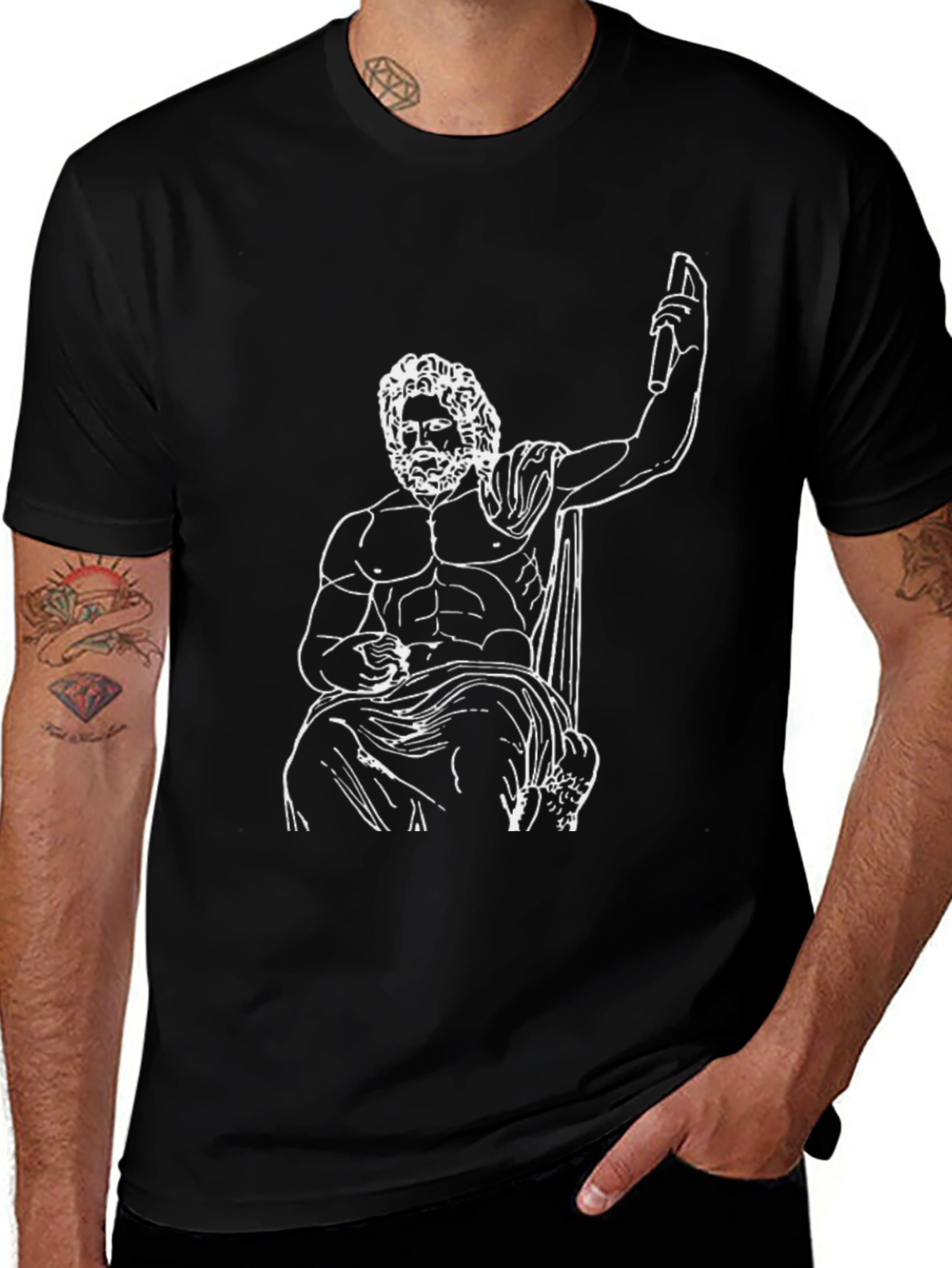 Zeus Graphic Tee - Classic Black Cotton Shirt