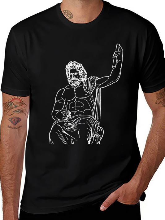 Zeus Graphic Tee - Classic Black Cotton Shirt