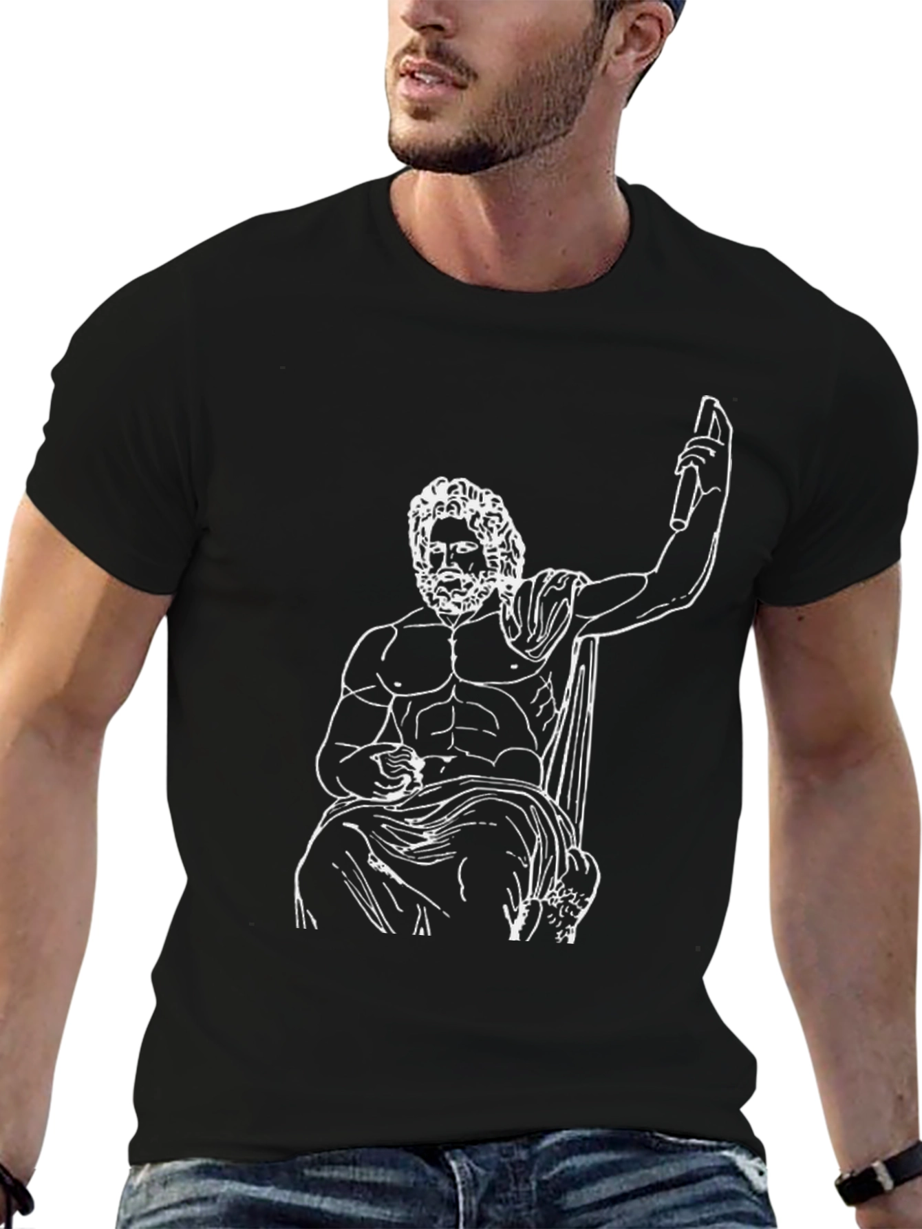 Zeus Graphic Tee - Classic Black Cotton Shirt