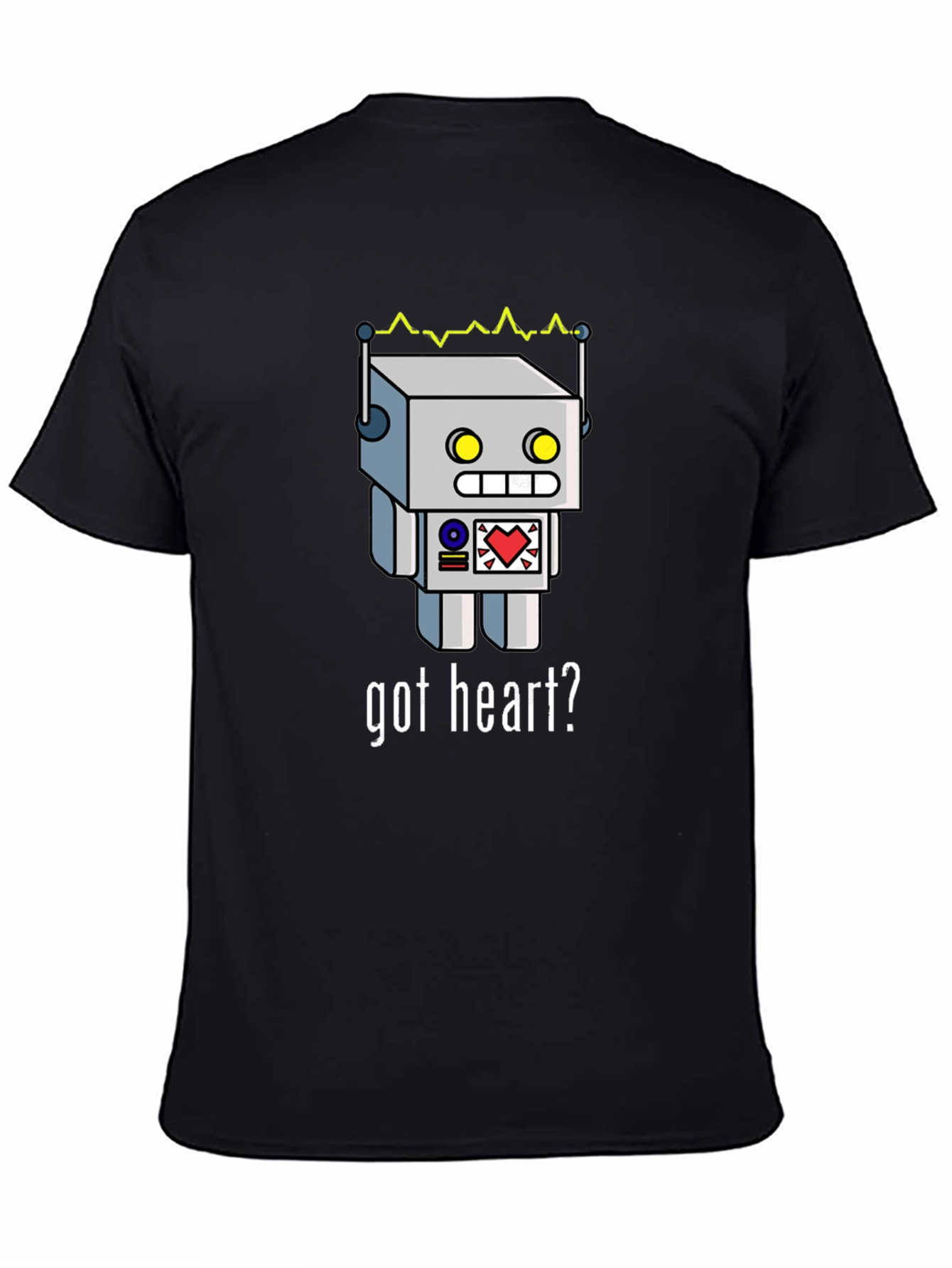 Got Heart? Robot Graphic Black T-Shirt