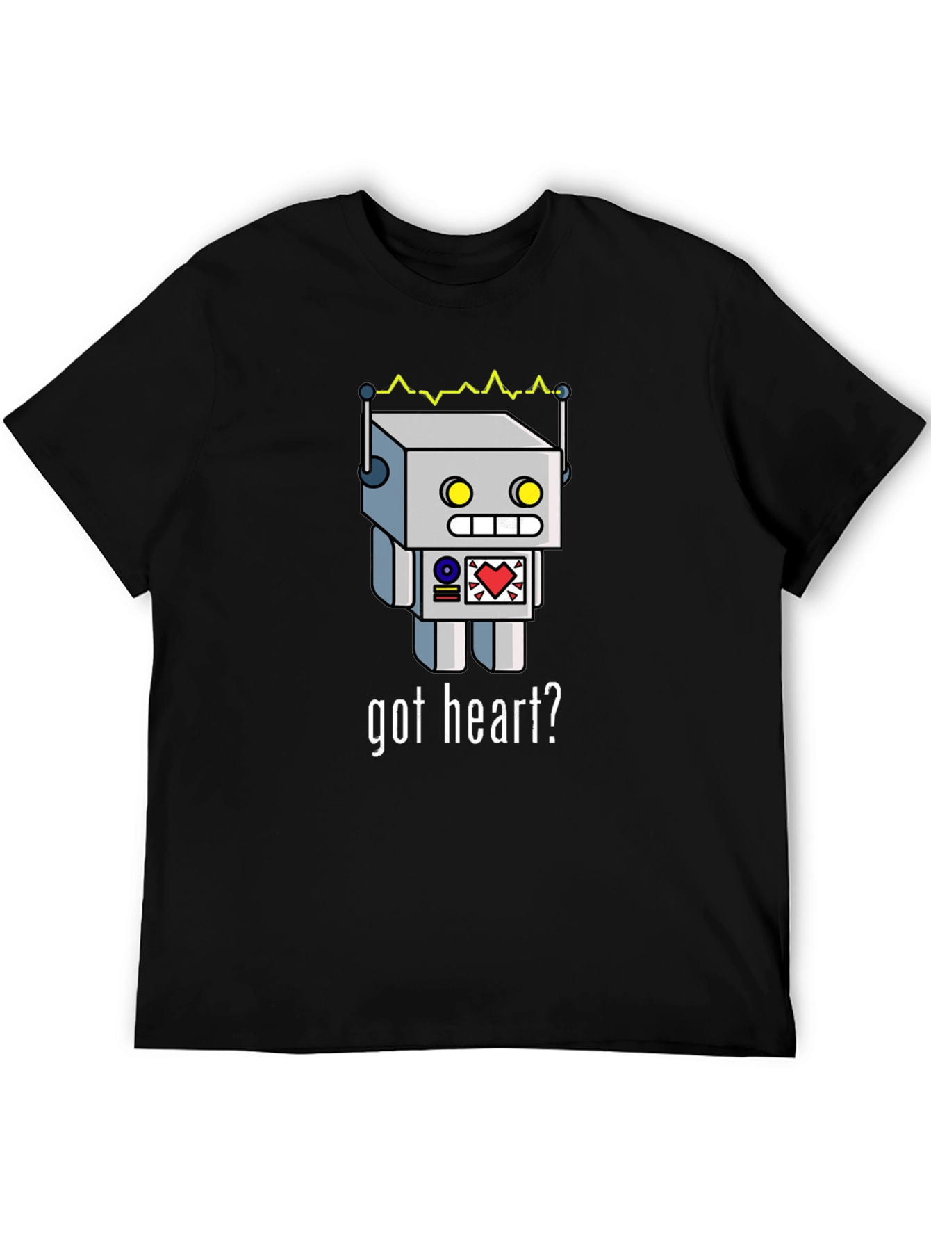 Got Heart? Robot Graphic Black T-Shirt