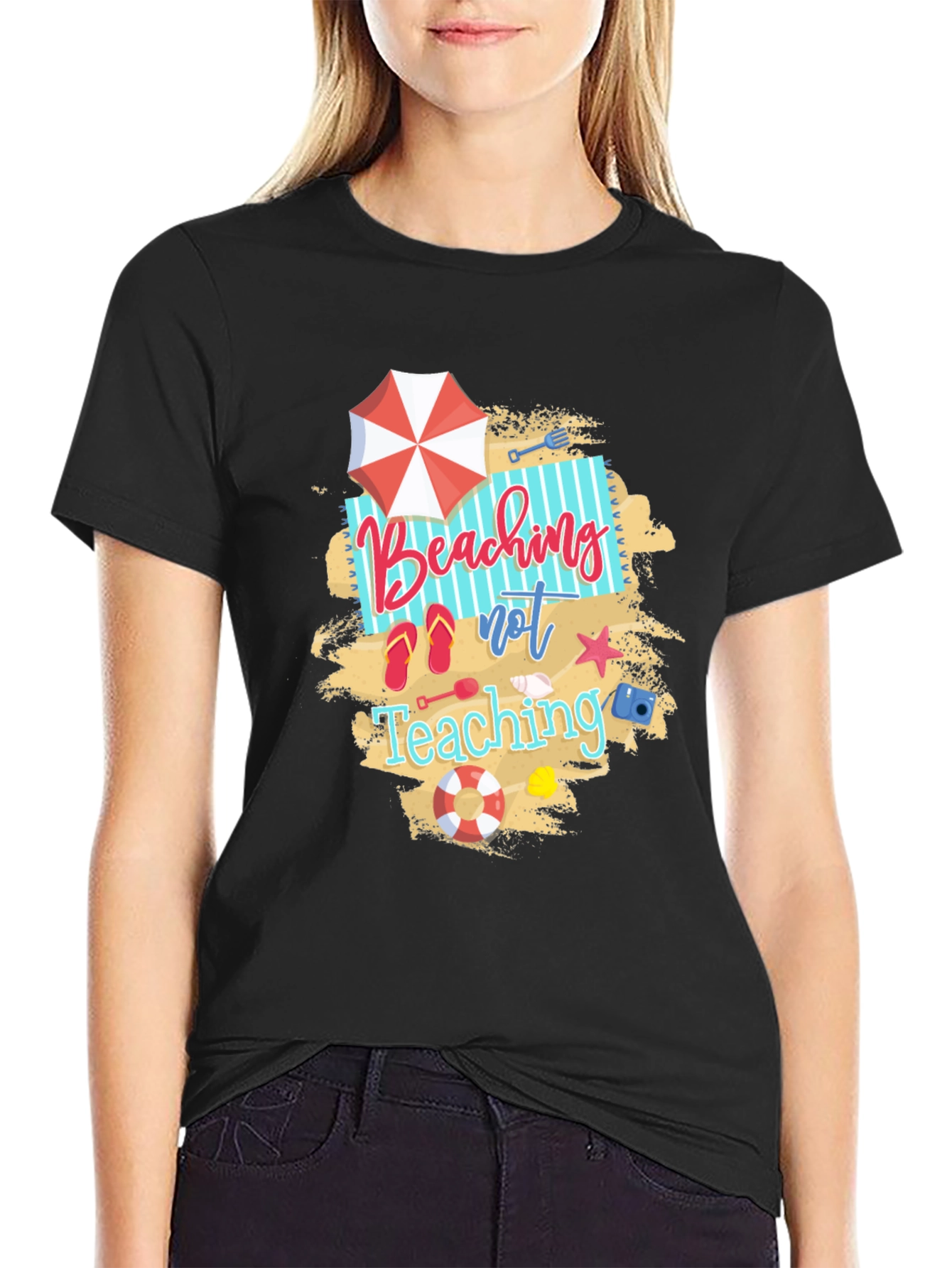 Beaching Not Teaching Graphic T-Shirt
