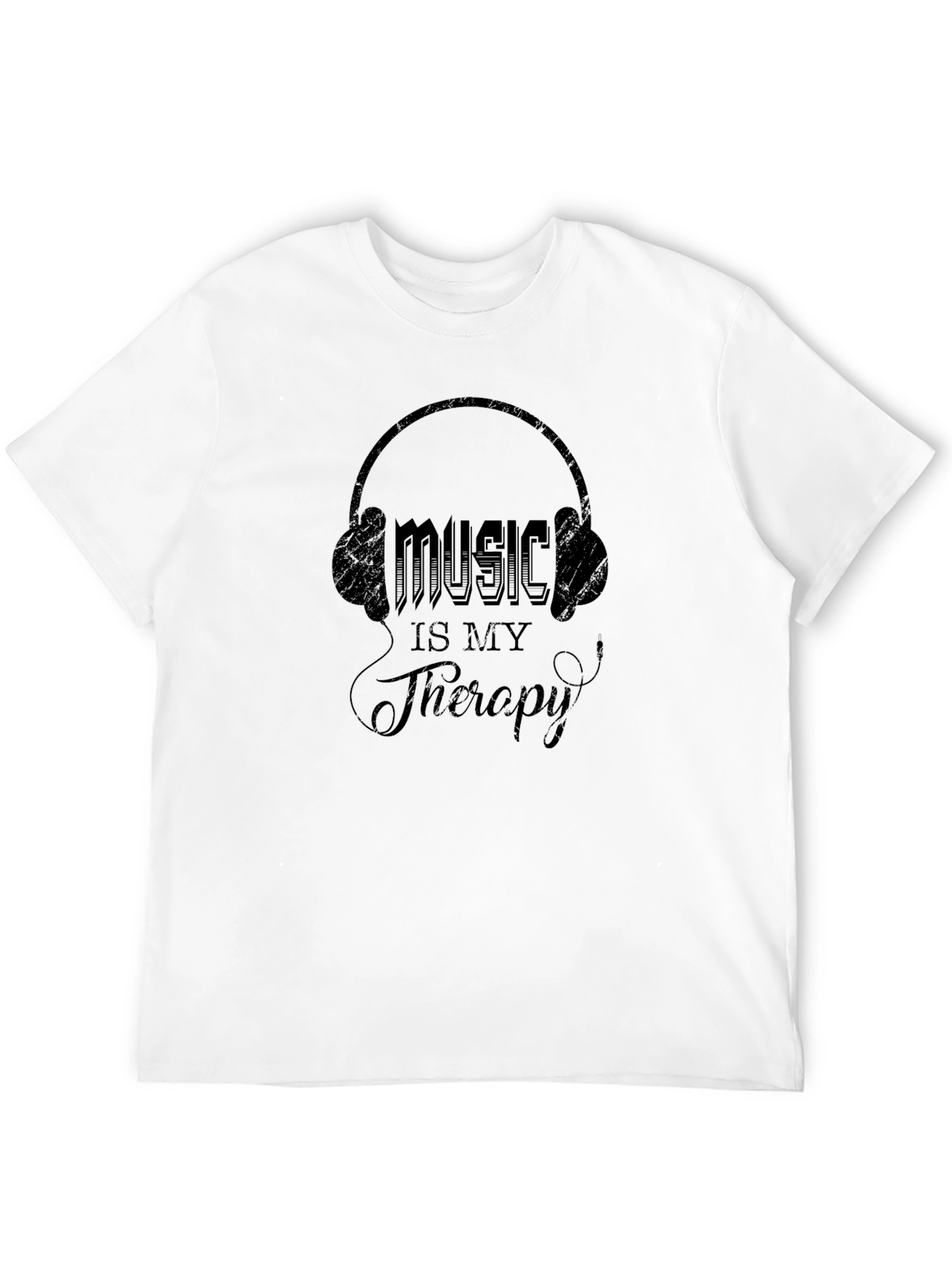 Music is My Therapy T-Shirt | Black Graphic Tee