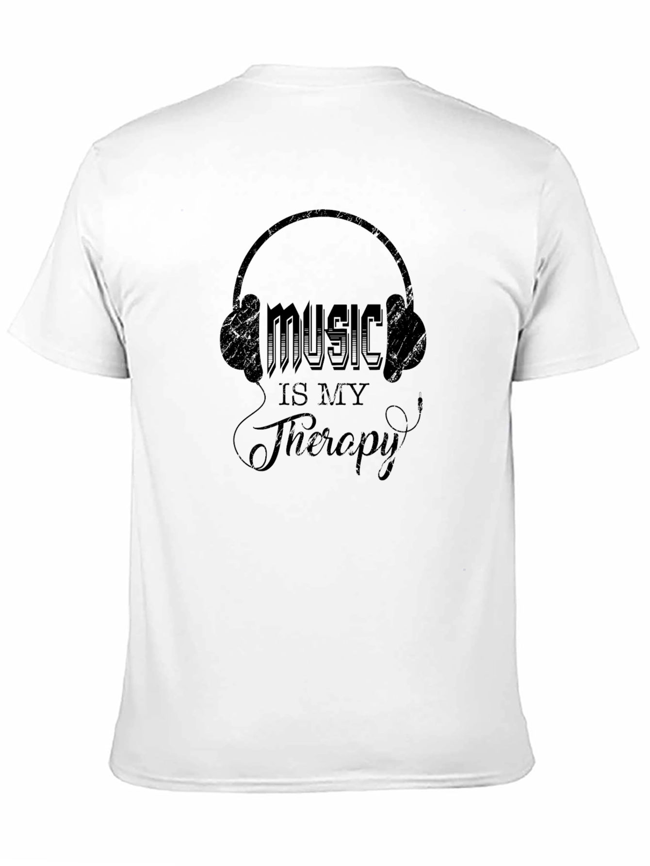 Music is My Therapy T-Shirt | Black Graphic Tee