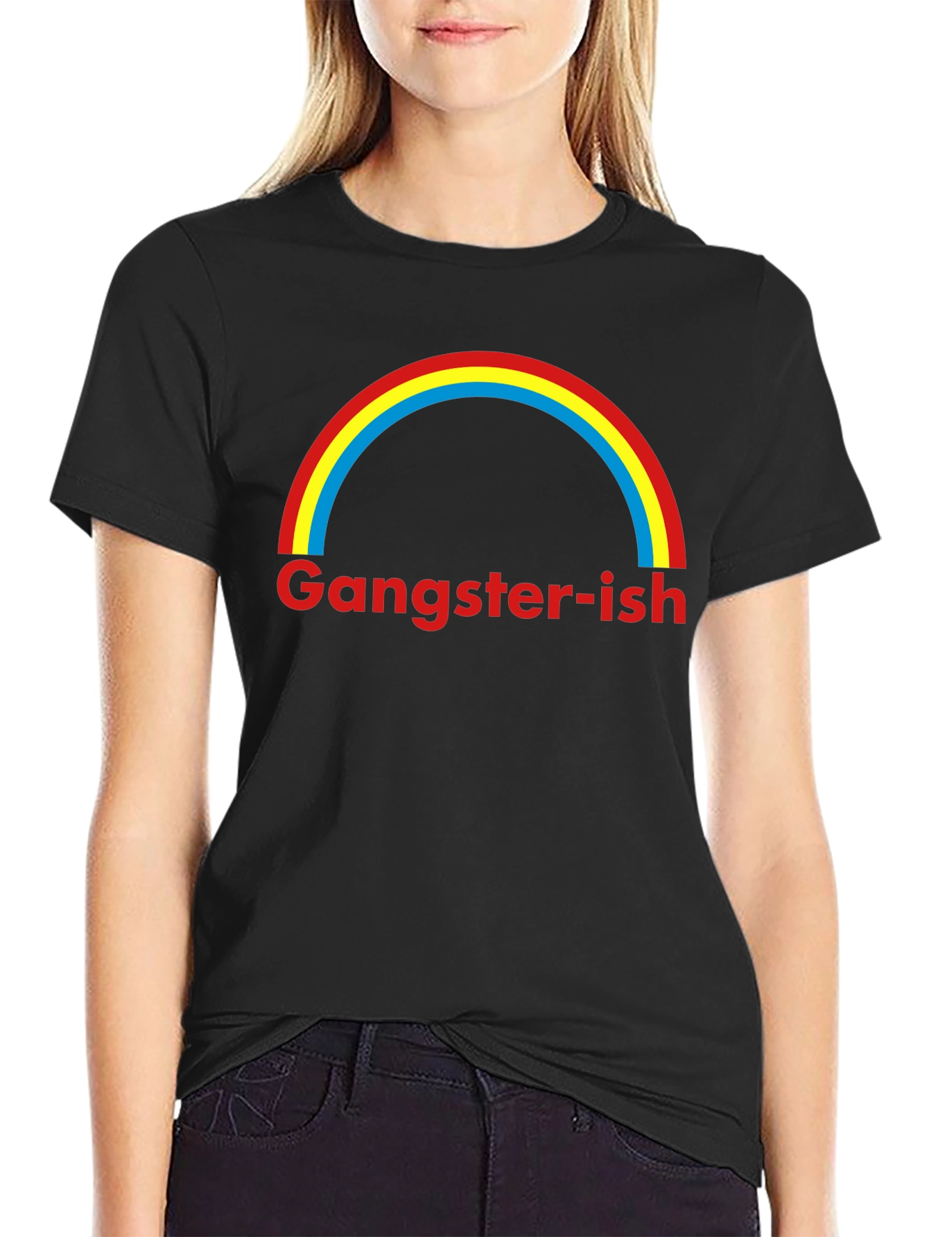 Gangster-ish Rainbow Graphic Tee - Trendy Style