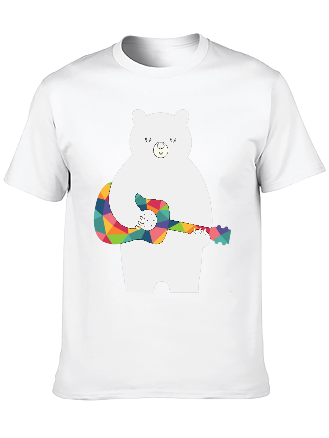 Bear Playing Guitar Black T-Shirt