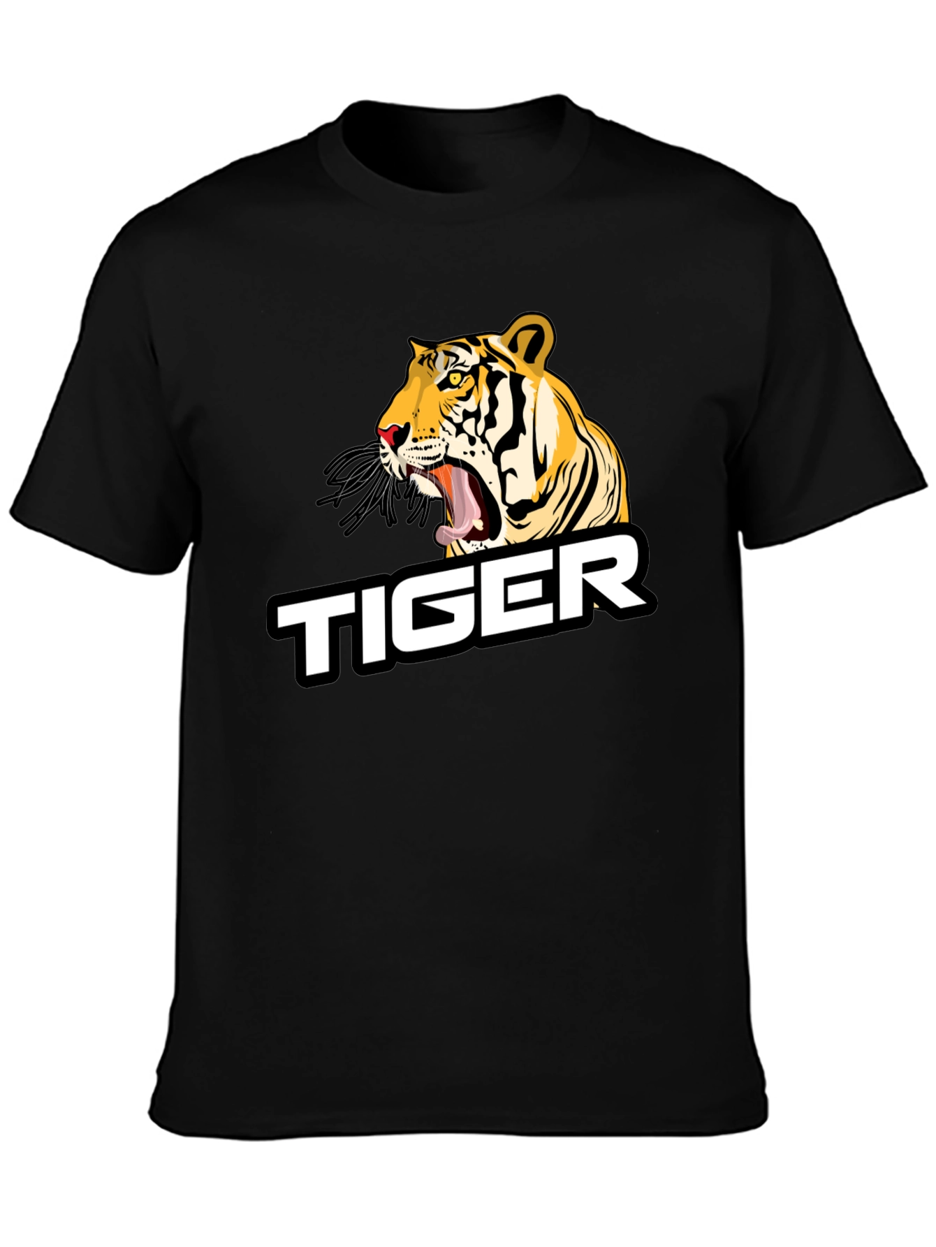Roaring Tiger Graphic Tee - Black Cotton Blend
