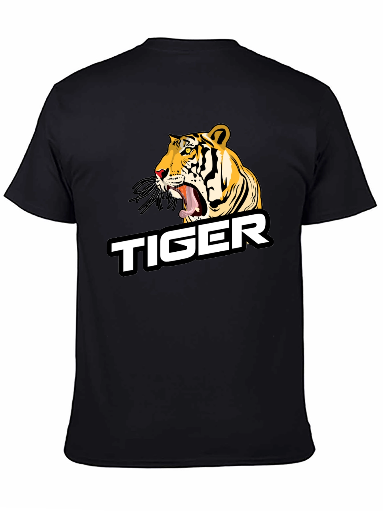 Roaring Tiger Graphic Tee - Black Cotton Blend
