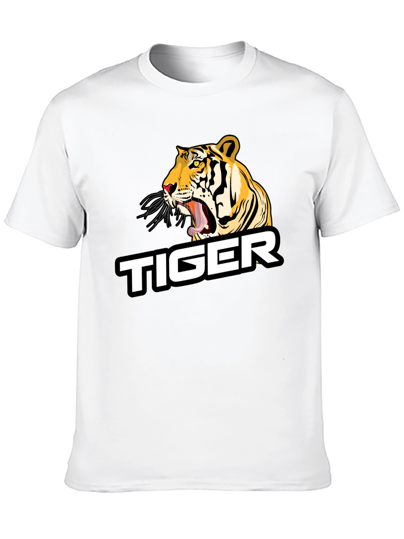 Roaring Tiger Graphic Tee - Black Cotton Blend