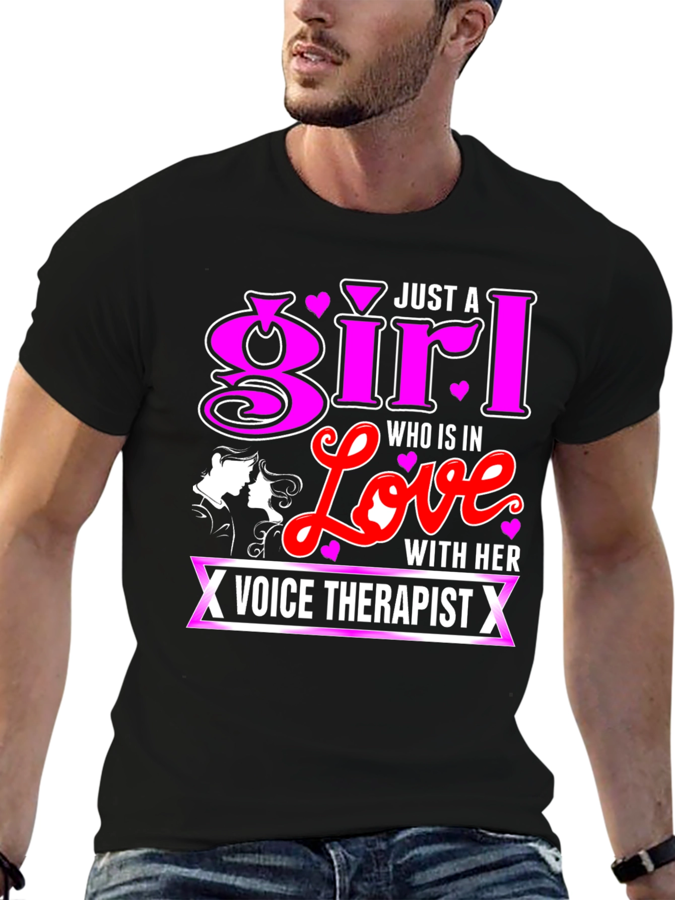 Girl in Love Voice Therapist Black T-Shirt