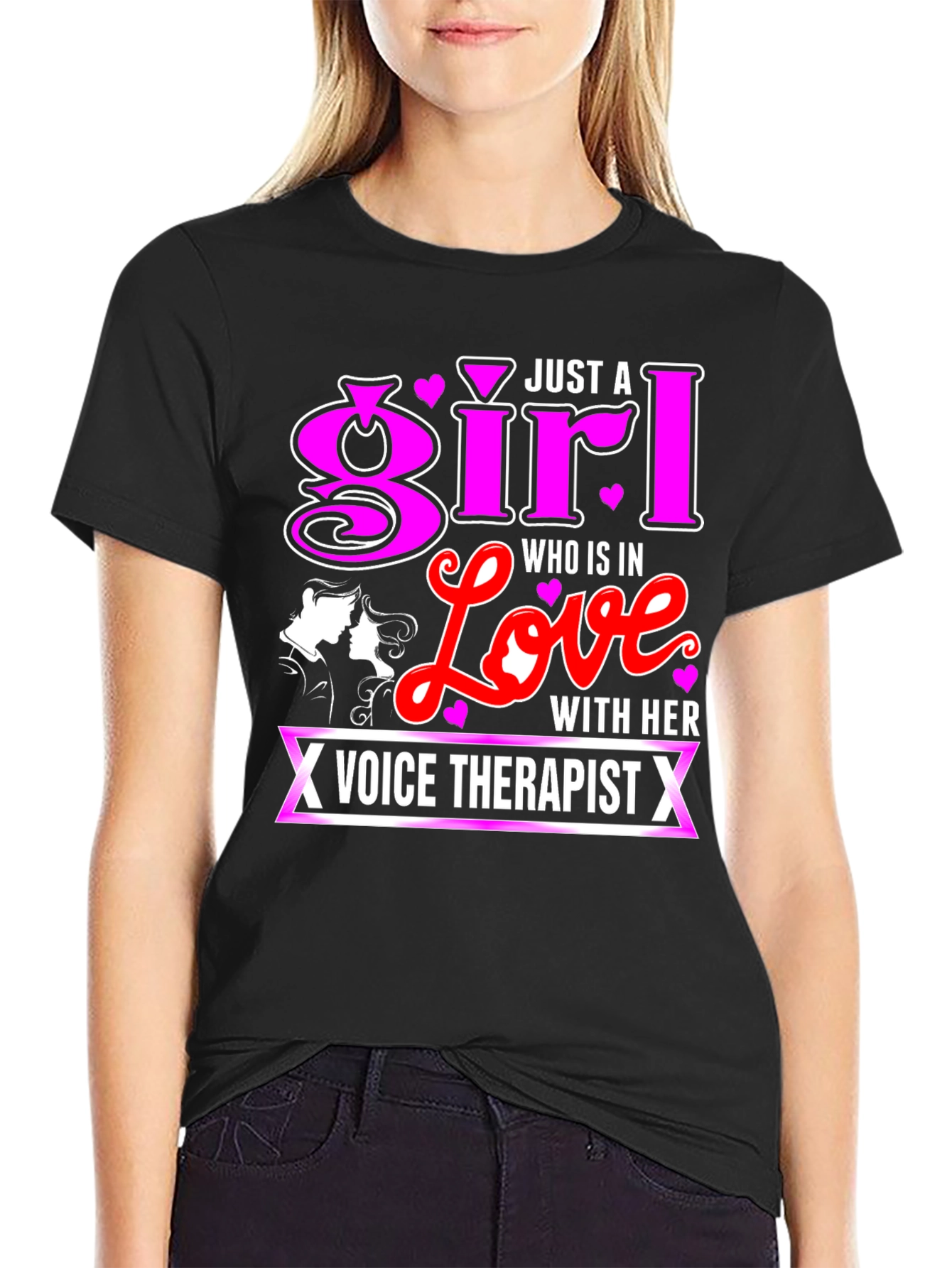 Girl in Love Voice Therapist Black T-Shirt