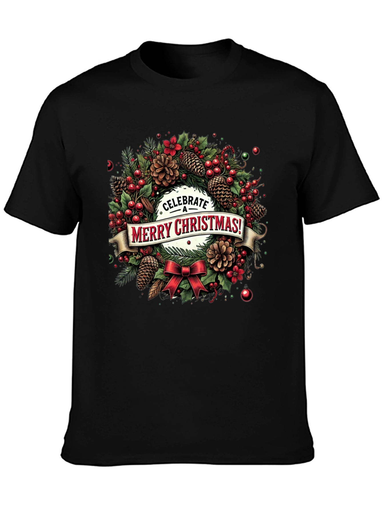 Merry Christmas Wreath T-Shirt