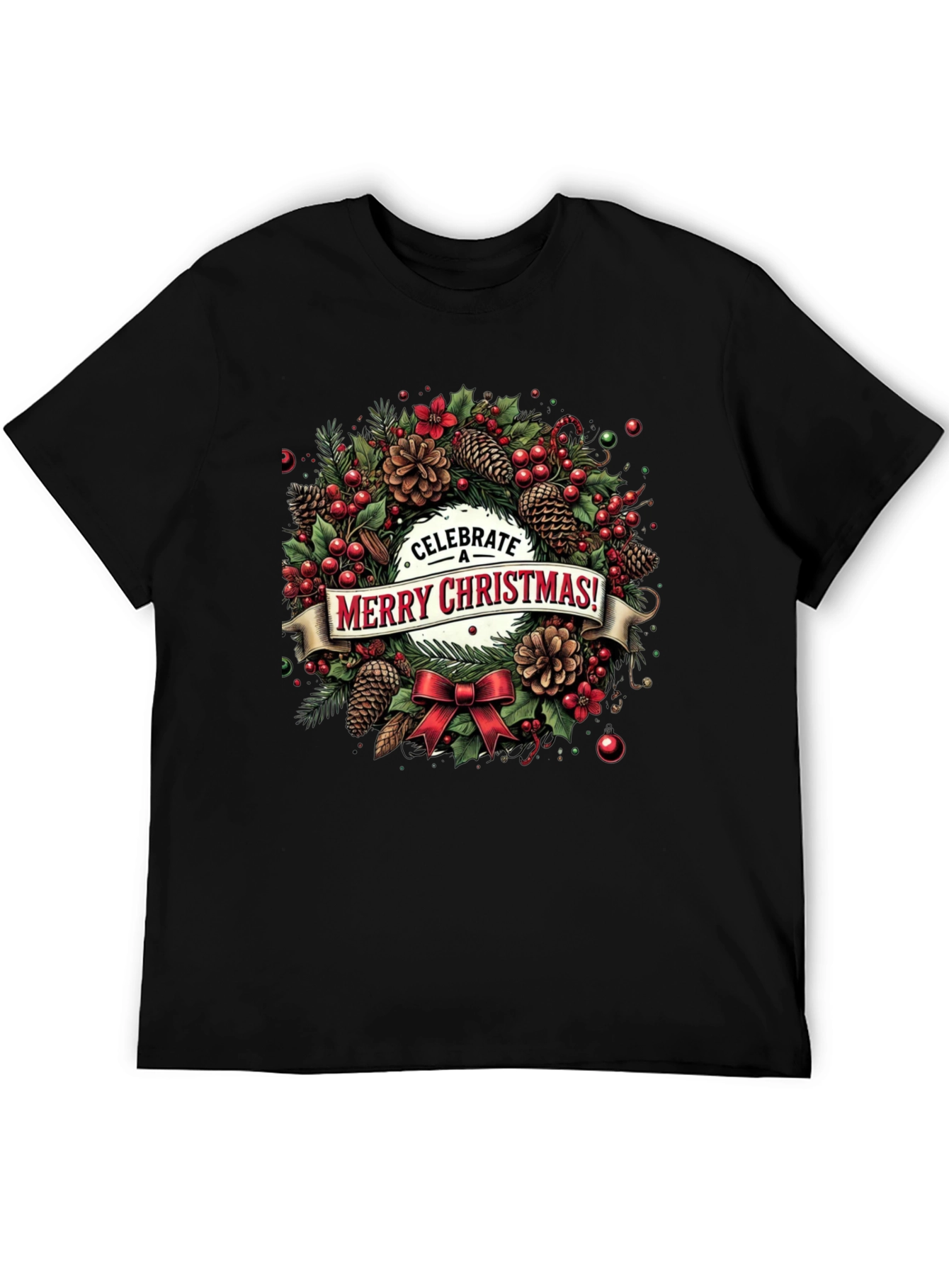 Merry Christmas Wreath T-Shirt