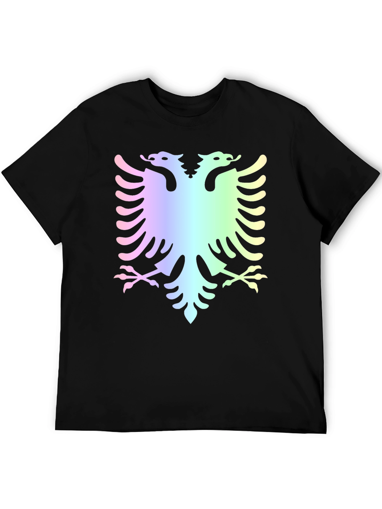 Albanian Eagle Graphic Tee - Rainbow Design