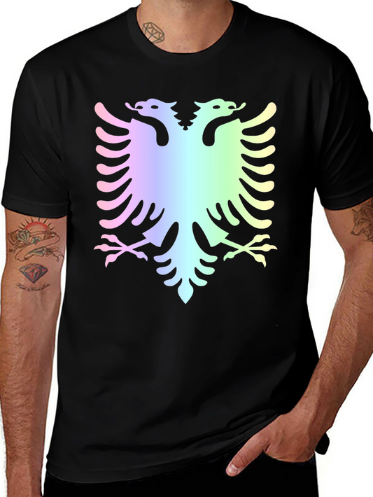 Albanian Eagle Graphic Tee - Rainbow Design