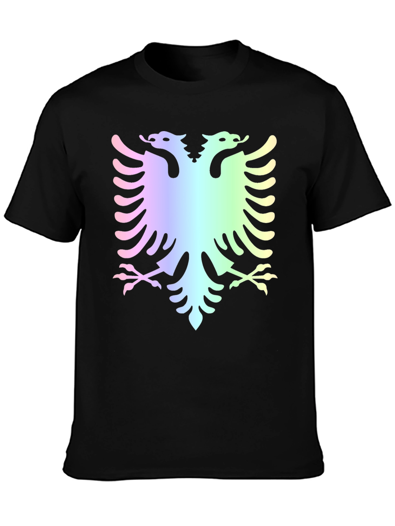 Albanian Eagle Graphic Tee - Rainbow Design