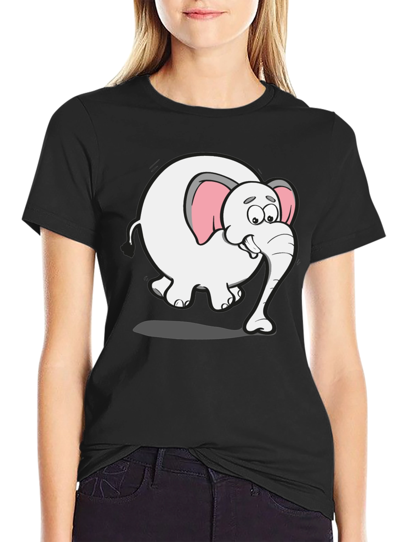 Cartoon Elephant Graphic Tee - Fun Animal Shirt