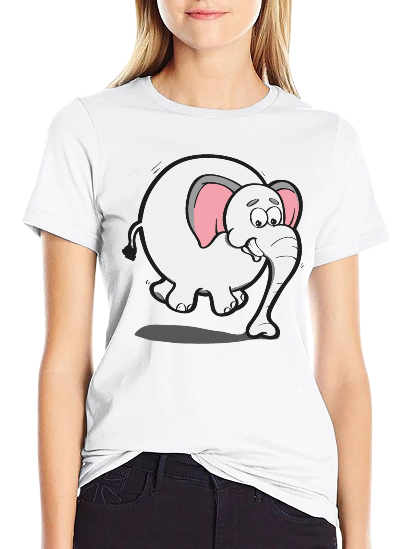 Cartoon Elephant Graphic Tee - Fun Animal Shirt
