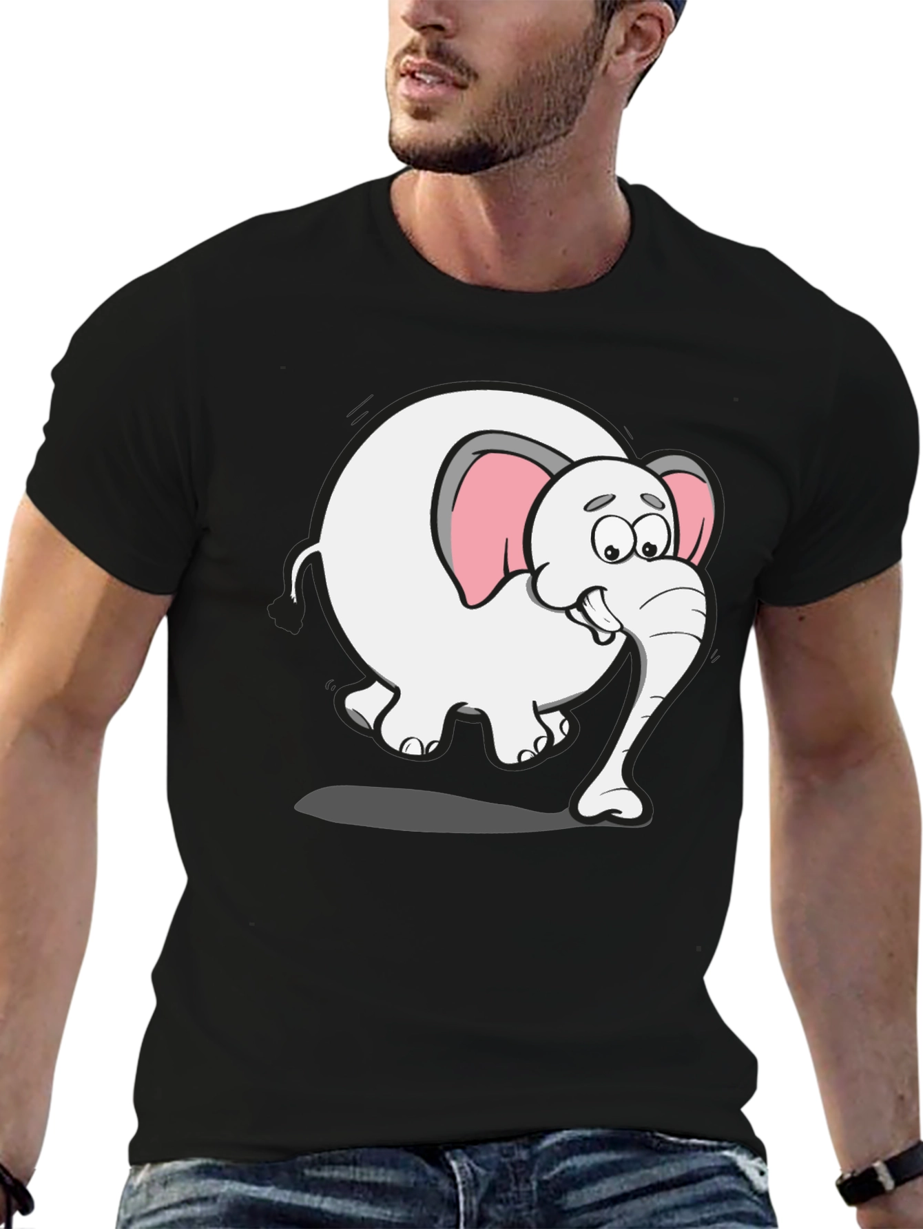 Cartoon Elephant Graphic Tee - Fun Animal Shirt