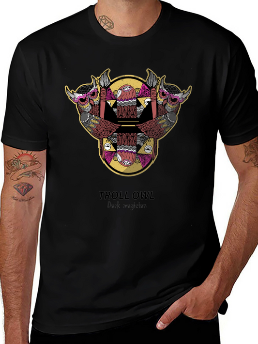 Troll Owl Dark Magician Graphic Tee - Black