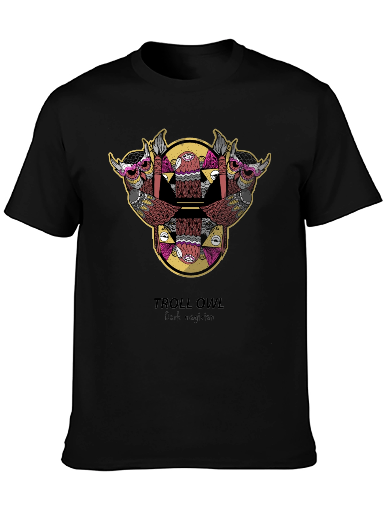 Troll Owl Dark Magician Graphic Tee - Black