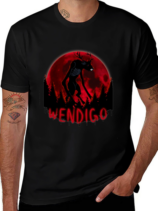 Wendigo Graphic Tee - Horror Design Black T-Shirt