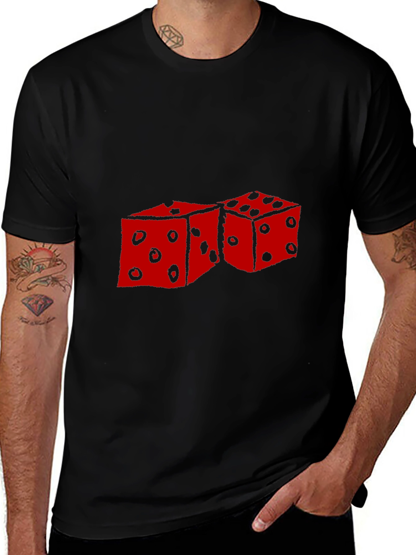 Dice Graphic Black T-Shirt