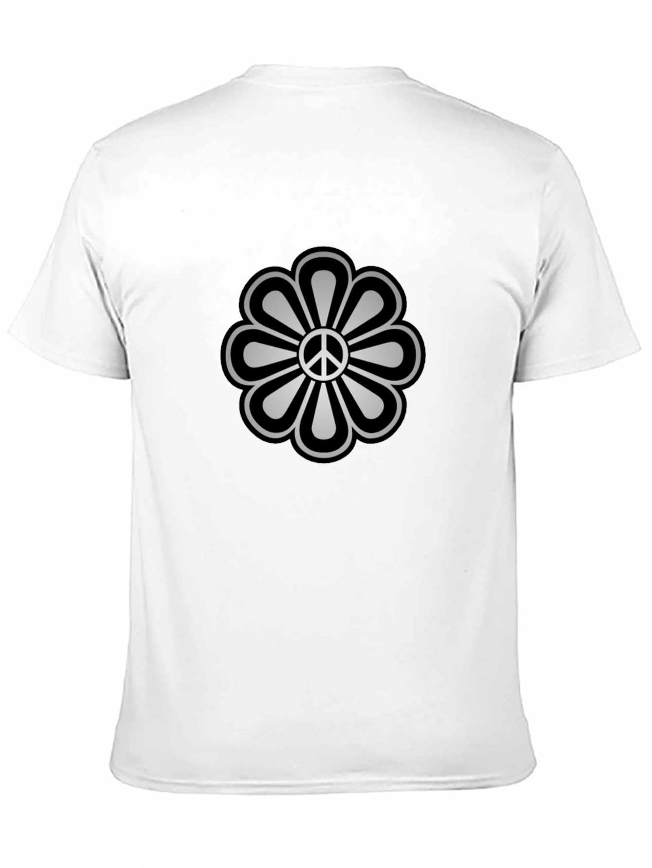 Peace Flower Graphic Tee - Black Cotton Blend