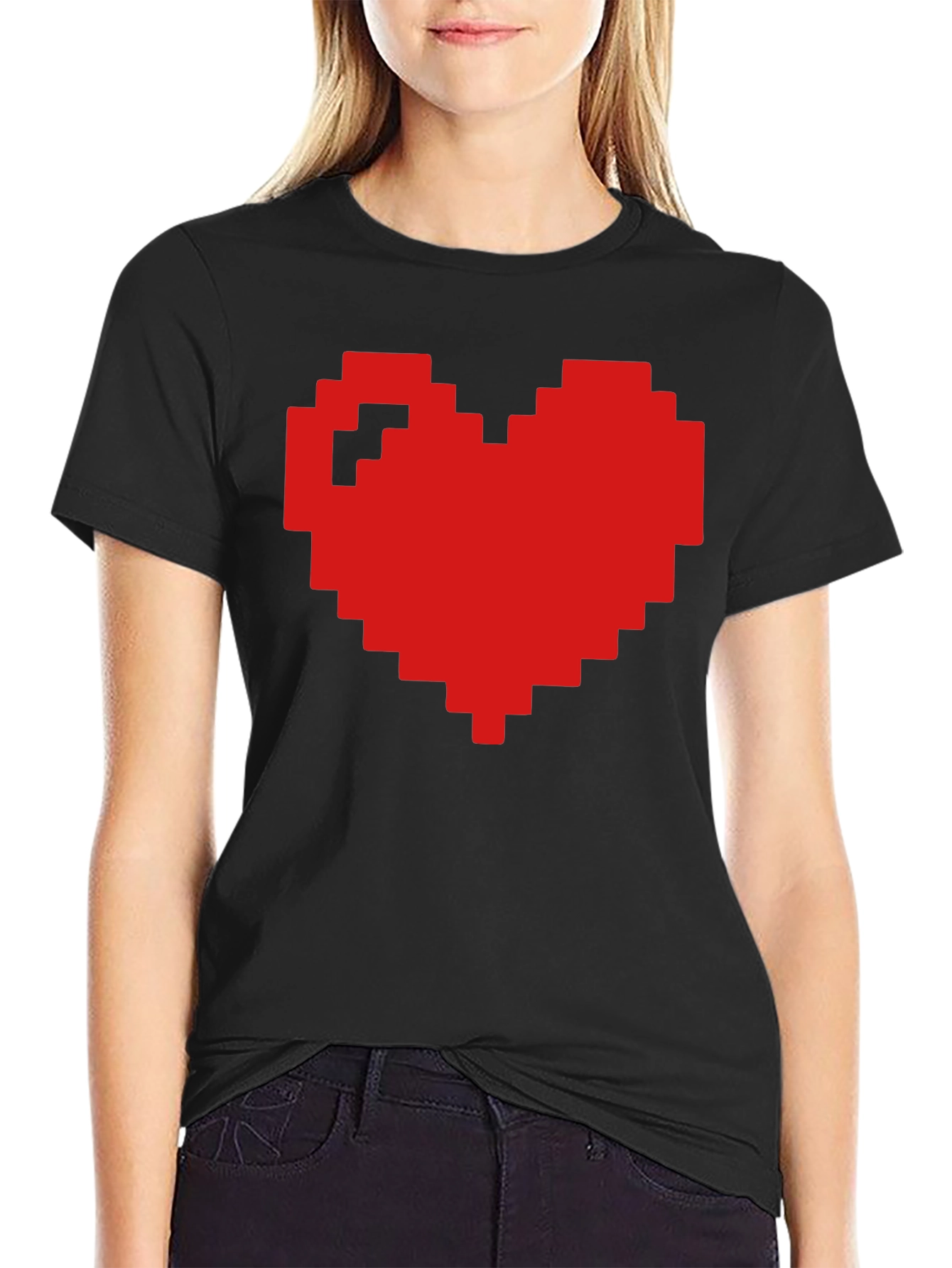 Pixel Heart Graphic T-Shirt - Gamer Style