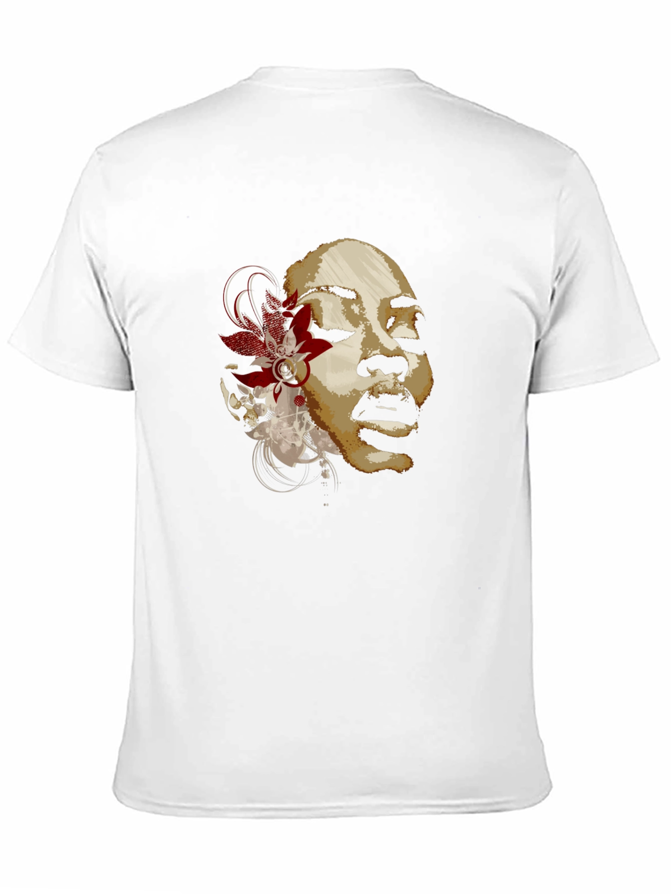 Floral Woman Graphic T-Shirt - Black Cotton Blend