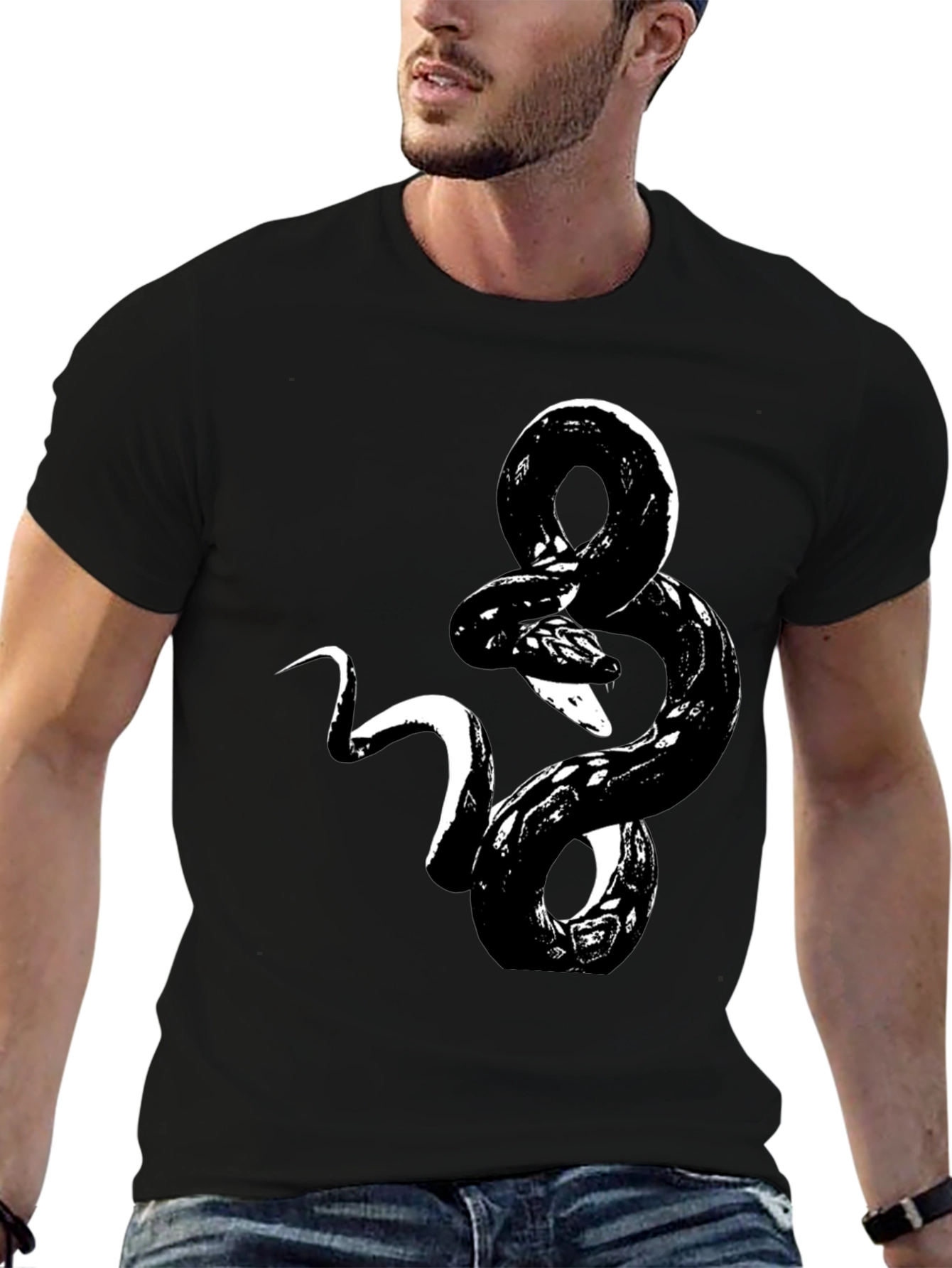 Snake Graphic Tee - Mens Black T-Shirt